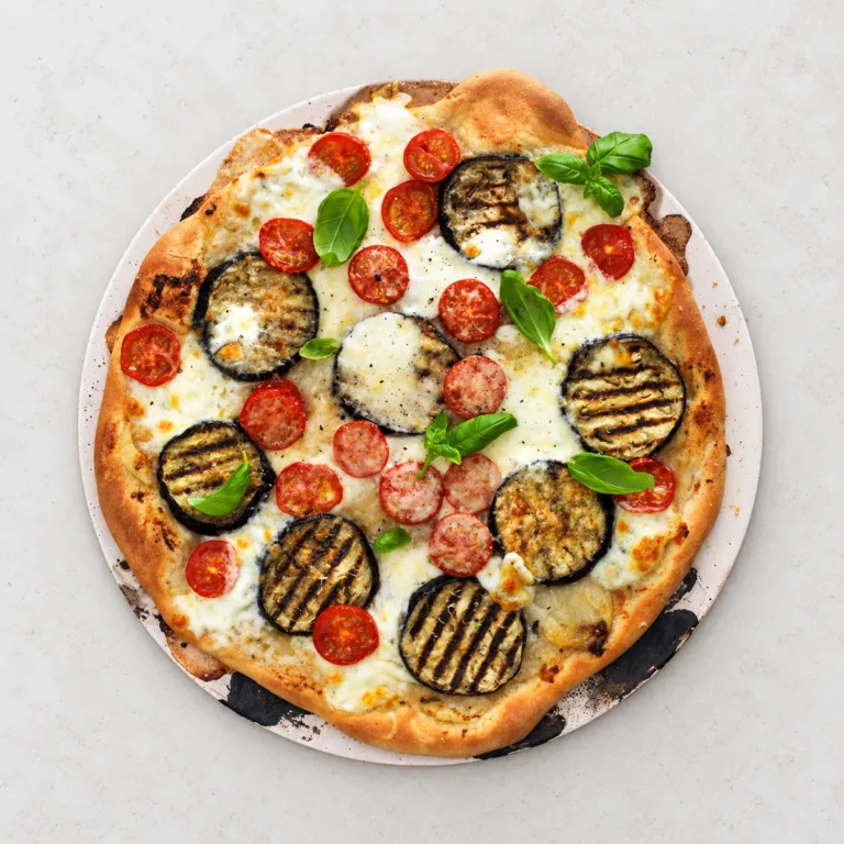 Vegan kött pizza