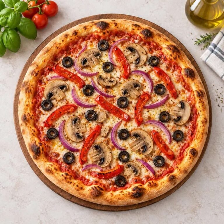 Vegan kött pizza